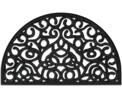 deurmat rubber - 45 x 75 cm - halfrond - antislip - binnen - buiten