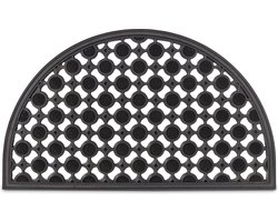 deurmat rubber - halfrond - 75 x 45 cm - schoonloopmat - binnen - buiten - hal - balkon