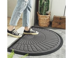 Deurmat rubber -Halfrond-Buiten Antislip Wasbaar Deurmat-Regen-Outdoor-Deurmat binnen-Donkergrijs-Droogloopmat-60*90cm - schoonloopmat - buiten - hal - balkon