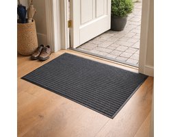 Deurmat - Schoonloopmat - Ribmat - 150x90 cm - Antraciet - Polypropyleen Naaldvilt - Antislip