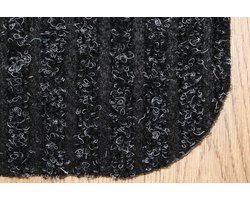 Deurmat - Schraapmat - Loper - Ribbel - zwart - antraciet - 80x160cm - antislip