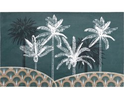 DEURMAT - TAPIS - RUBBER - 45X75CM - GROEN - BLOEMENMOTIEF - BAKO