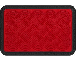 Deurmat - vlecht - 60x40 cm - polypropyleen - antislip - rood