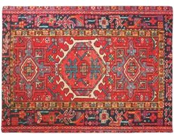 Deurmat - Vloerkleed - Entree Reinigen - Antislip Rubberen Achterkant - 50 x 80 cm - Oosters Rood