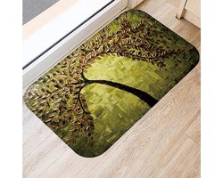 Deurmat - Vloerkleed - Entree Schoonhouden - Antislip Achterkant - 50x80 cm - Boom Patroon
