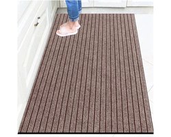 Deurmat - Vloerkleed Keuken - Entree Reinigen - Antislip Onderkant - 100 x 120 cm - Rood Grijs