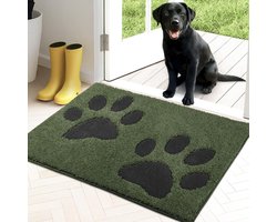 Deurmat voor binnen, antislip en machinewasbaar, zachte absorberende vloermatten voor honden, entree, deuren, gangen, 50*80cm, donkergroen