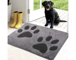 Deurmat voor binnen, antislip en machinewasbaar, zachte absorberende vloermatten voor honden, entree, deuren, gangen, 50*80cm, lichtgrijs