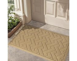 Deurmat voor binnen en buiten, absorberend en antislip, khaki kleur