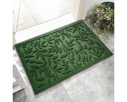 Deurmat voor binnen en buiten, met anti-slipfunctie vuilvangmat, robuust en duurzaam buitendeurmat van rubber, antislip machinewasbare entree vloerkleed groen 58X89CM