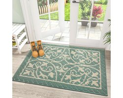 Deurmat voor de voordeur - geschikt voor hallen - welkomstmat voor binnen - antislip en wasbaar - houdt stof effectief tegen van de vloer binnenshuis. - Groen - 60*90cm