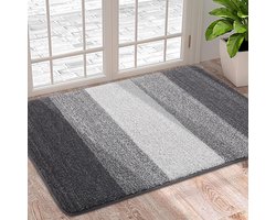 Deurmatten binnen, machinewasbare zachte deurmat, vuilvanger, super absorberend entreetapijt, antislip vloermatten voor binnen, voordeur, huisdieren en honden (40 x 60 cm, grijs)