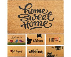Deurmatten Kokosvezel Deurmat Sweet Home, 70x40cm Welkomst Deurmat met Anti-slip PVC & Kokosmat oppervlak, Voor Huis Entree, Gangen, Buitendeuren, Woonaccessoires, Minimalistisch Origineel Ontwerp