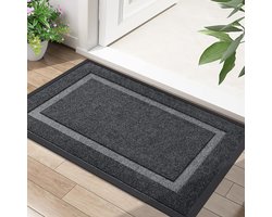 Deurmatten voor binnen en buiten, robuuste rubberen deurmatten, antislip, gemakkelijk te reinigen vloermat, vuilvanger, waterabsorberende matten voor keuken, voordeur, entree en tuin, 40 x 60