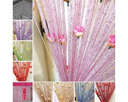 Deurpaneel Gordijn - Kamer Divider - Ruimte Decoratie - Uniek Rozenontwerp - 1x2 Meter - Geel