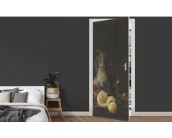 Deursticker Stilleven met porseleinen kan - Schilderij van Willem Kalf - 75x205 cm - Deurposter