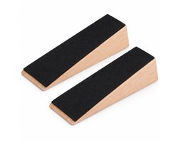 Deurstopper 2 Stuks - Antislip Deurwig - Deurvastzetter voor Binnendeur - Zwart