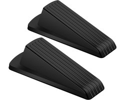 Deurstopper - 2 Stuks - Deurstoppers - Deurwig - Deurklem - Deurvastzetter - Voor Buiten en Binnen - Rubber Stop - 12*5.6*4 cm - Zwart - Rubber - voor onderkant van de deur