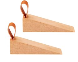 Deurstopper - 2 stuks - Deurwig - Deurbuffer - Stevige - Houten deurwiggen - Deurstop - Deurklem - Voorkomt deurverschuiving op vloer - Antislip deurstopper en vingerbeschermer voor slaapkamer, keuken en kantoor - Voor een Deuropening Van 5-25 mm