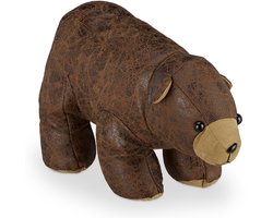 deurstopper beer - binnen - 17 x 16 x 32 cm - dier - knuffel - bruin