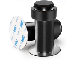 Deurstopper - Deurstop - 2 stuks - deurstoppers voor binnen - deurbuffer - deurvastzetter - Met rubberen kop - Deurklem - Deurwig - Deurklink bescherming - Deurbescherming - Muurbescherming - deurwiggen - deur wig - Zwart