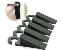 Deurstopper - Deurstop - 5 stuks - deurstoppers voor binnen - deurbuffer - deurvastzetter - Deurklem - Deurwig - Deurklink bescherming - Deurbescherming - Muurbescherming - deurwiggen - deur wig - Zwart