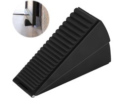 Deurstopper - Deurwig - 7,5 cm Deurstopper voor 20-60mm Hoge Deuren - Deurstoppers Buiten en Binnen - Rubber/RVS - Deurstop Duurzaam / Heavy Duty - Veerbelaste Deurstopper - Zwart