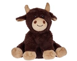 Deurstopper koe - 1 kilo - donkerbruin - polyester - 24 cm - dieren thema deurstoppers - koeien