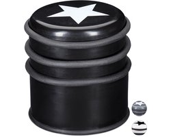 deurstopper kunststof - rubberen ringen - 8 cm - deurbuffer binnen - zwart
