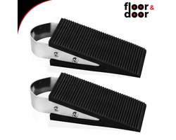 Deurstopper - Premium Stevige Rubberen Deurwig (set van 2) - Deurvastzetter, Deurklem voor binnen - en buitendeuren, Deurstop van sterk materiaal, Floor&Door