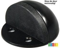 *** Deurstopper RVS - Zwart - Zelfklevende Deurstop - Incl. 2 schroeven & Zelfklevend Tape - Deurstopper van Metaal - Doorstop - van Heble® ***