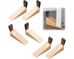 Deurstopper Set - 6 stuks - Deurstop - Deurvastzetter binnendeur - Antislip - Deurwig - houten - Deurklem - Foam - Kinderbeveiliging Deurstopper - Deurklink buffer - 10*3CM - Deurdranger voor binnen met antislip