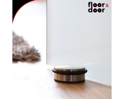 Deurstopper set van 2 - Deurblokkeerder - Stevige Heavy Duty Deurvastzetter - Deurklem gemaakt van Metaal en Rubber - 10 x 10 x 4,5 cm - 2 stuks, by Floor&Door