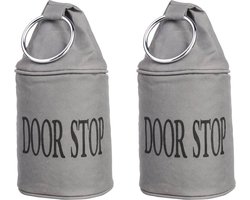 Deurstopper - SET van 2 stuks - grijs met band