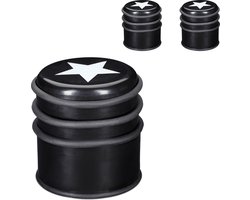 deurstopper - set van 3 - antislip - kunststof - rubber - 8 x 7,5 cm - zwart-wit