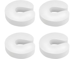 Deurstopper voor Binnen - Deurklem - Kinderbeveiliging Deur - Deurklink Buffer - Deurvastzetter - Deurbuffer - Deurwig - Wit - 4 Stuks