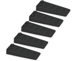 Deurstopper voor op de vloer - In hoogte verstelbaar, krasbestendig, antislip rubberen deurstopper - Niet giftig, geen nare geurtjes - Deurstopper - Bescherm balkondeuren, studeerkamers en kinderkamers - 5 stuks - Zwart