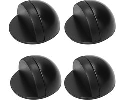 Deurstopper zwart zonder boren zelfklevende geluiddemper kamerdeur 4-delige rvs vloerdeurstopper binnendeur