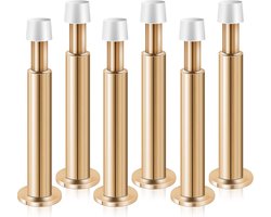 Deurstoppers 6 Stuks - Metalen Wandmontage Binnenshuis | Decoratieve Deurhouders met Rubber Bumper