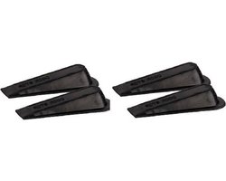 Deurstoppers - deurwiggen - 4x stuks - kunststof - zwart - max 100 kg - binnen en buiten deuren