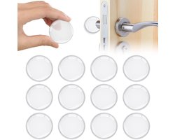 Deurstoppers Transparant - 12 Stuks - Wandgemonteerde Deurklink Stop - Stootdoppen - Transparante Zelfklevende Deurstop Siliconen Deurstops - Deurbuffers - Transparante Schokdempers - Krachtige Deurstop - Voor Kastdeuren, Keuken, Badkamer, Kantoor