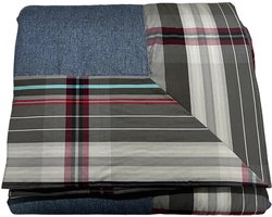 DevoHome Biruza Hennep Dekbed Bedsprei - Hennepvezel en Cotton - All in One Dekbed zonder overtrek - Anti Allergie Dekbed - Anti-Huisstofmijt - Ademend - Wasbaar - Gekleurd dekbed Blauw 215x200 cm