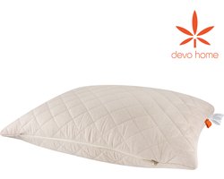 DevoHome Hennep Kussen - Hemp Pillow - 50x70 cm - Met vulling kussen en kussensloop- Anti allergeen - Huidverzorging - Katoen en Hennep -Biologisch & ecologisch