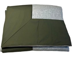 DevoHome Olive Hennep Dekbed Bedsprei - Hennepvezel en Cotton - All in One Dekbed zonder overtrek - Anti Allergie Dekbed - Anti-Huisstofmijt - Ademend - Wasbaar - Gekleurd dekbed Groen en grijs 215x200 cm