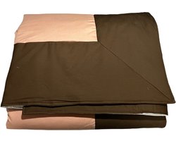DevoHome Pudra Hennep Dekbed Bedsprei - Hennepvezel en Cotton - All in One Dekbed zonder overtrek - Anti Allergie Dekbed - Anti-Huisstofmijt - Ademend - Wasbaar - Gekleurd dekbed Peach en bruin 215x200 cm