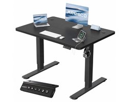 Devoko Zit-Sta Bureau 100x60 cm - Elektrisch Verstelbaar Bureau - Digitaal Display - Zit-Alarm - 2 Geheugenstanden - Zwart