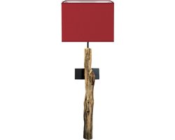 Devonta Houten Wandlamp (Kap Rood)