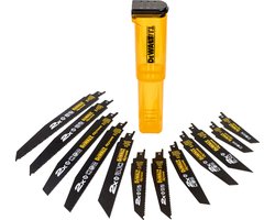 Dewalt DT2441L 12 delige Reciprozaagbladen set in koker - Hout/Metaal/Hout met spijkers