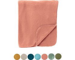 DEX - plaid 130x160 cm - fleece deken - zacht en dun - Muted Clay - roze