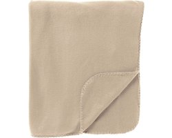 DEX - plaid 130x160 cm - fleece deken - zacht en dun - Semolina - beige